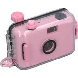 35-mm-Filmkamera, Wiederverwendbar, wasserdichte Kamera, Unterwasserkamera (3 M Tiefe) mit 1/100s-Verschluss und F/9 28-mm-Objektiv, Kostenloses Aufladen für (Hell-Pink)