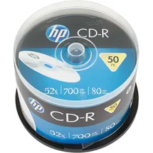 HP CD-R 80Min/700MB/52x Cakebox (50 Disc) Silver Surface