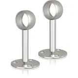 Gardinenstange Halterung, SAYAYO Gardinenstangenhalter Deckenhalterung Gebürstete mit Schrauben zur Befestigung von Gardinenstangen an Decken oder Wänden 2 Stück 25mm Durchmesser, EFL4025LS-2P-FR