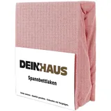 DH DEIN.HAUS Frottee Weiches Spannbetttuch 180 x 200 cm – Baumwolle, mit Gummizug, pflegeleicht, Bettlaken – Farbe: Lachsfarben
