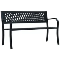 Furnicato Gartenbank 125 cm Schwarz Stahl