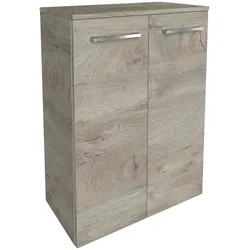 Midischrank FACKELMANN "B.Style", braun (nature oak), B:60,2cm H:82,6cm T:32cm, Schränke, Bad-Midischrank, Badmöbel