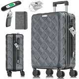 Kesser KESSER® Reisekoffer Koffer ABS Hartschalenkoffer mit Zahlenschloss, Kofferwaage & Reisebrieftasche 360° Rollen Koffer für Business & Reise Trolley