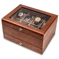 BEERUST Uhrenbox – Uhrenbox – Herren-Organizer aus Leder – Uhrenbox – für große Handgelenke – Schmuckschatulle für Herren – Uhrenbox mit Samt-Innenseite