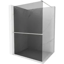 Mexen Kioto+ Duschwand mit Wandablage 100 x 200 cm, graphit, gebürsteter Nickel - 800-100-121-97-40