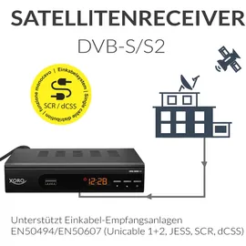 Xoro HRS 8659 V2 HD Satellitenreceiver mit HDMI, SCART, USB-Mediaplayer, Unicable 1+2)
