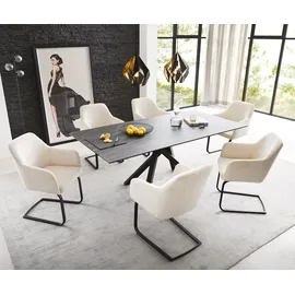 DeLife Freischwinger flach Schwarz Taschenfederkern