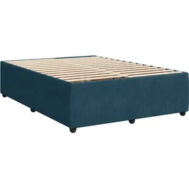vidaXL Boxspringbett mit Matratze Blau 140x200 cm Samt