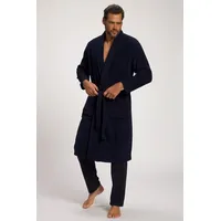 JP1880 Bademantel Bademantel Homewear Schalkragen Frottee bis 8XL, Langform, Materialmix blau 5XL