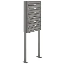 AL Briefkastensysteme Standbriefkasten 7 Fach Grau