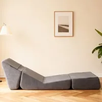 Kleine Couch Schlafsofa Für Erwachsene, Klappbare Sofa Bed, Chaiselongue, Umwandelbarer Schaumstoff-bodensofa, Mini Lounge Sofa Mit Dreifach Klappbar Matratze, Grey