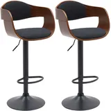 deluke Barhocker NADAN 48 x 50 x 87 cm Walnuss/Schwarz