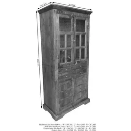 Massivmoebel24 Vitrine Akazie 95 x 50 x 195 cm Braun