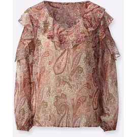 CREATION L Druck-Bluse ecru/papaya 48