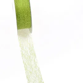 Deko AS GmbH Spiderweb Dekoband - 3cm hellgrün - Rolle 25m - 67 007-R 30