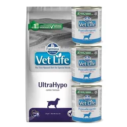 FARMINA Vet Life Dog Ultrahypo 12kg + Farmina Hypoallergenic 3x300g