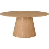 Mid.you Esstisch, Eiche, Holz, Holzwerkstoff, Eiche, furniert, oval, Säule, 90x76x160 cm, Esszimmer, Tische, Esstische, Esstische oval