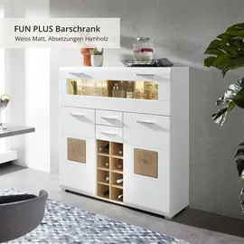 Innostyle Barschrank Fun Plus 120 x 129 x 37 cm Weiß/Braun