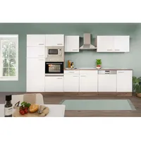 Respekta Küchenzeile 340 cm Weiß Eiche York