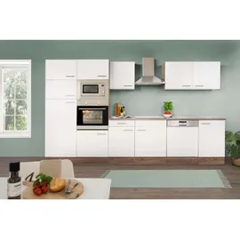 Respekta Küchenzeile 340 cm Weiß Eiche York