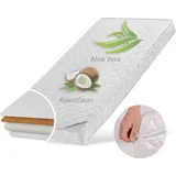 Kids Collective Babymatratze KOKOS 70x140 cm mit gestepptem Aloe Vera-Bezug, 10 cm hoch, Körpergewicht bis 60 kg, Babymatratze Kindermatratze 70 x 140 Kokos-Matra...