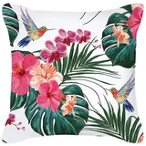 Kissenbezug 80x80 Kolibri Tropical Green Kopfkissenbezug 80x80 Baumwolle Leinen Sofakissen mit Reißverschluss Kopfkissenbezüge Knitterfreie Kopfkissen 80x80 Bezug Langlebig Kissenbezüge 80x80 1 Pcs