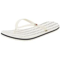 Tommy Hilfiger Damen Flip Flops Strap Beach Sandals mit Logo, Elfenbein (Ivory), 38