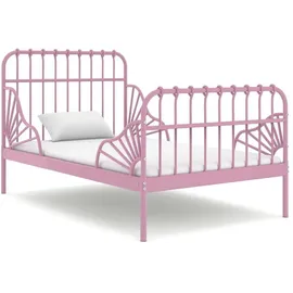 vidaXL Kinderbett Ausziehbett 80 x 130/200 cm Metall rosa