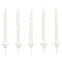 Papstar Geburtstagskerzen mit Halter 6 cm weiss