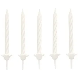 Papstar Geburtstagskerzen mit Halter 6 cm weiss