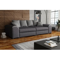 Big Sofa Couchgarnitur WELLS Megasofa Sofa in Grau-Hellgrau
