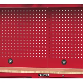 feistos Werkstattschrank Metall 396x46x198 cm Schwarz/Rot