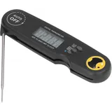 Faltbares, Wasserdichtes Elektrisches Fleischthermometer Mit Sonde Zum Grillen, Schnelle Temperaturmessung, Schwarz