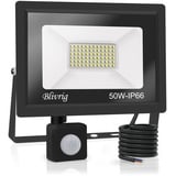 50w led strahler bewegungsmelder,5000LM LED Strahler Außen mit Bewegungsmelder IP66 Scheinwerferled aussenstrahler mit bewegungsmelder Warmweiß 3000K Außenstrahler LED Fluter Flutlicht für Garage