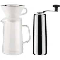 Alessi Slow Coffee aus Kaffeemühle Karaffe Filterhalter und Filter,