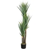 Decovego Künstliche Yucca Palme Yuccapalme Palmlilie Pflanze Kunstpflanze Deko Kunstbaum Zimmerpflanze künstlich im Kunststofftopf Plastikpflanze