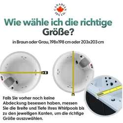 Canadian Spa Whirlpoolabdeckung, 203 cm Ø, grau, isolierend, UV-beständig