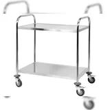 TRIZERATOP Servierwagen, Küchenwagen, Abräumwagen 2 Böden 860x530x950mm Edelstahl
