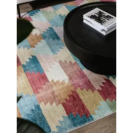benuta pop Teppich Mehrfarbig, Textil, Abstrakt, Rechteckig, 120x170 cm Gots, wasserabweisend, Teppiche , Böden, Teppiche
