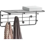 Zeller Wandgarderobe Metall, schwarz