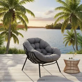 Lesli-Living Lesli Living Relaxsessel Cozy Stone 70 x 80 x 90 cm anthrazit/light-grey