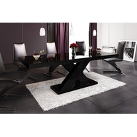 designimpex Esstisch Design Tisch HE-888 Schwarz Hochglanz ausziehbar 160 bis 210 cm schwarz