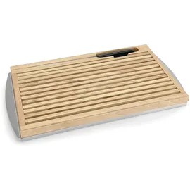 Was Germany - Brotschneidebrett mit Edelstahlkrümelschale, 48 x 25,5 x 3,5 cm, Holz