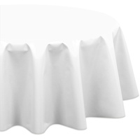 Wachstuchtischdecke OVAL RUND ECKIG Farbe u. Größe wählbar, Tischdecke Wachstuch abwischbar, Uni Einfarbig (Oval 130x180 cm, Weiß)