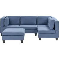 Ecksofa mit Ottomane UNSTAD Blau