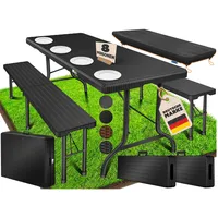 Kesser Polyrattan Bierzeltgarnitur 3-tlg. schwarz