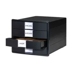 HAN Schubladenbox 4 Laden schwarz 10128-13 Karma Impuls