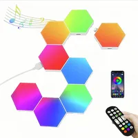 ThreeH Hexagon LED Beleuchtung 8er Set – Smart Wanddekoration mit App & Fernbedienung, Musiksync, RGB Gaming für Schlafzimmer & Wohnzimmer