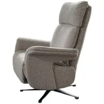 KAWOLA Relaxsessel NAMA Bouclé 78 x 111 x 78 cm taupe drehbar mit Kopfteil