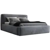 mebloland A&J MöbelLand Polsterbett Dunkelgrau, H2, 140x200 cm, Schlafzimmer, Betten, Polsterbetten